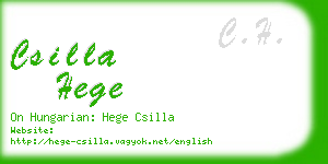 csilla hege business card